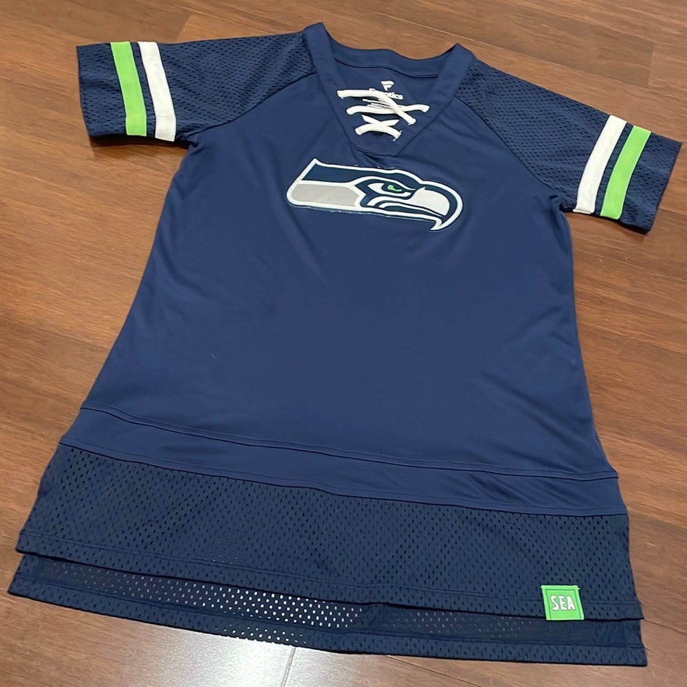 Fanatics Blue and Green Seahawks Jersey